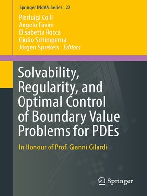 cover image of Solvability, Regularity, and Optimal Control of Boundary Value Problems for PDEs